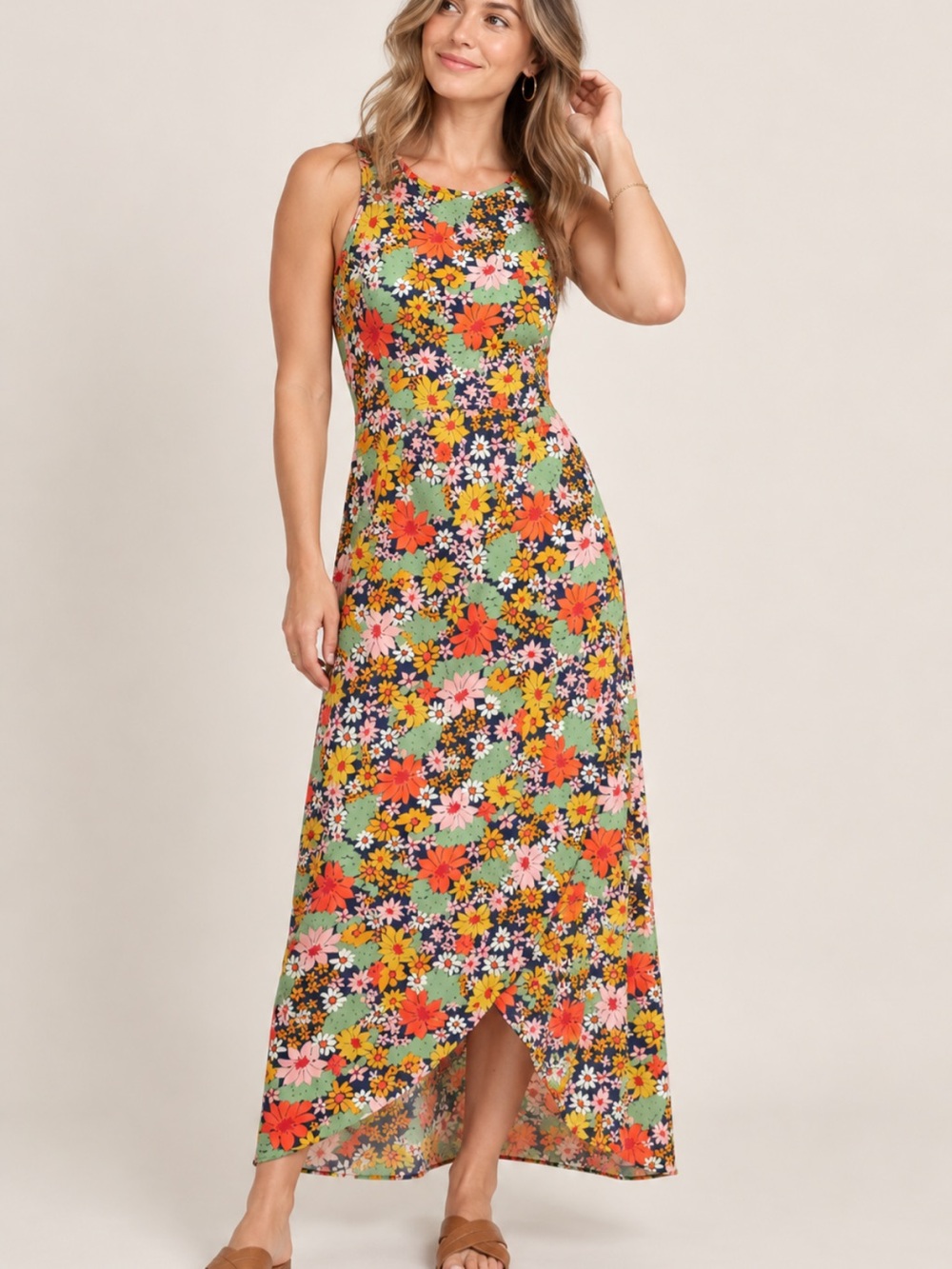 Toad&Co Sunkissed Maxi Dress Large Floral Open Back